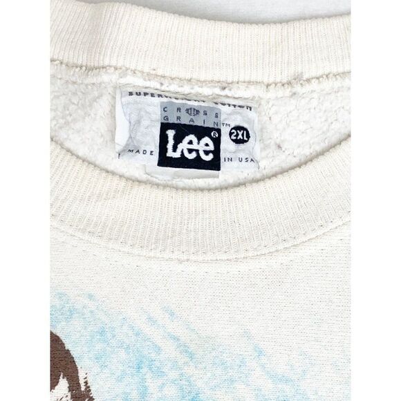 Vintage Lee Golf Sweatshirt 2XL Reverse Weave White - Picture 3 of 8